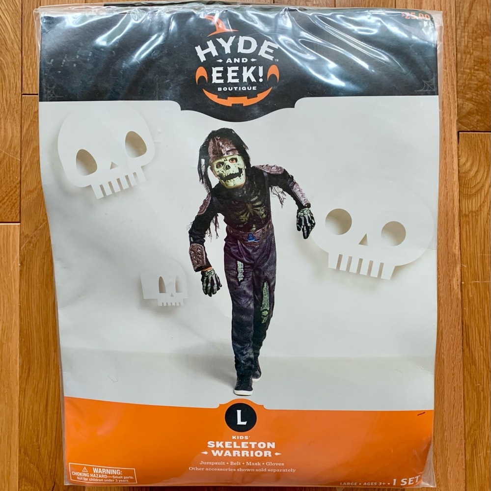 New HYDE And EEK Boutique Kids Skeleton Warrior Costume Halloween Size Large